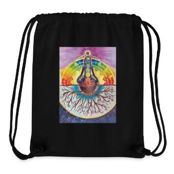 Spiritueller Meditationsbaum mit Chakras - Stanley/Stella recycelter Gym Bag - Schwarz - Vorne