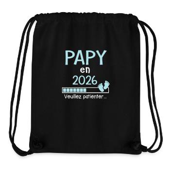 Papy en 2026 Cadeau Futur Papi humour - Sac à cordon recyclé Stanley/Stella - noir - Devant