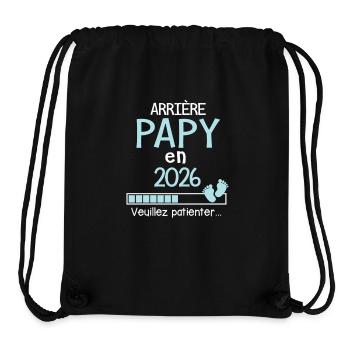 Arrière Papy en 2026 cadeau futur Grand-père - Sac à cordon recyclé Stanley/Stella - noir - Devant