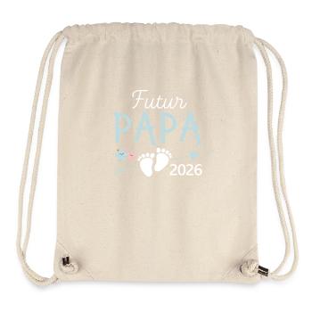 Futur Papa 2026 Cadeau Bientôt Père - Sac à cordon recyclé Stanley/Stella - blanc naturel - Devant