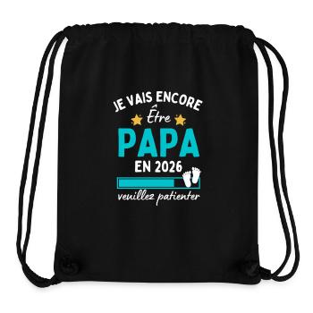 Je encore Être Papa en 2026 Cadeau Futur Papa - Sac à cordon recyclé Stanley/Stella - noir - Devant
