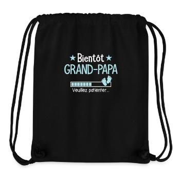Bientôt Grand-papa Cadeau Futur Papy - Sac à cordon recyclé Stanley/Stella - noir - Devant