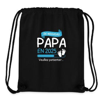 De Nouveau Papa en 2025 cadeau futur Père - Sac à cordon recyclé Stanley/Stella - noir - Devant