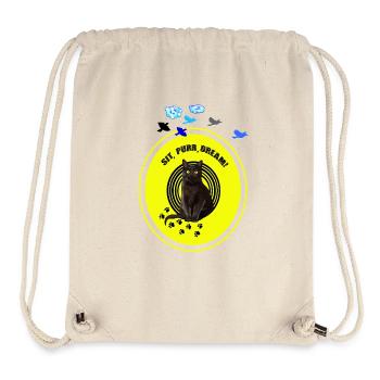 Verträumte schwarze Katze mit Cyber-Zitronen-Attitüde - Stanley/Stella recycelter Gym Bag - Naturweiß - Vorne