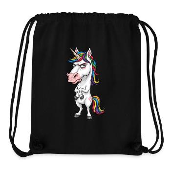 Annoyed unicorn: Bad day today! - Stanley/Stella Recycled Gym Bag - black - Front