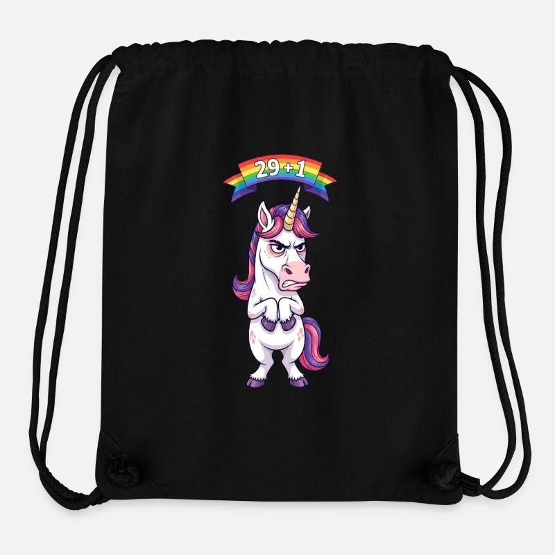 29+1: Grumpy Unicorn for his 30th birthday - Stanley/Stella Recycled Gym Bag - black
