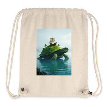 Aspidochelone, medieval sea turtle of European myt - Stanley/Stella Recycled Gym Bag - natural - Front