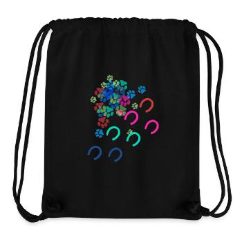 Pfote, Pfoten, Tatze,Fussababdruck,hufeisenabdruck - Stanley/Stella recycelter Gym Bag - Schwarz - Vorne