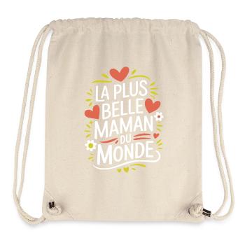 La plus belle Maman du Monde - Sac à cordon recyclé Stanley/Stella - blanc naturel - Devant