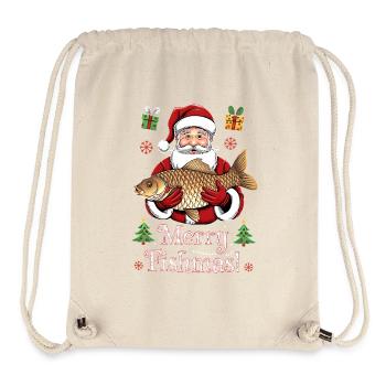 Angler Weihnachtspullover Merry Fishmas Karpfen - Stanley/Stella recycelter Gym Bag - Naturweiß - Vorne