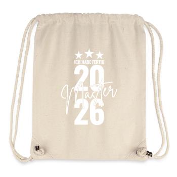 Master 2026 Ich habe fertig - Stanley/Stella recycelter Gym Bag - Naturweiß - Vorne