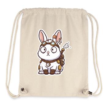Steampunk Bunny Messenger Backpack Steam - Stanley/Stella Recycled Gym Bag - natural - Front