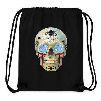 T-Shirt-Design mit Schädel mit Spinnen und Diamantaugen - Stanley/Stella recycelter Gym Bag - Schwarz - Vorne