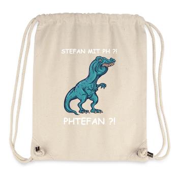 Blauer Dino mit Kick | Stefan - Stanley/Stella recycelter Gym Bag - Naturweiß - Vorne