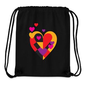 Buntes Herz - Stanley/Stella recycelter Gym Bag - Schwarz - Vorne
