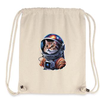 Galactic cat astronaut explores space - Stanley/Stella Recycled Gym Bag - natural - Front