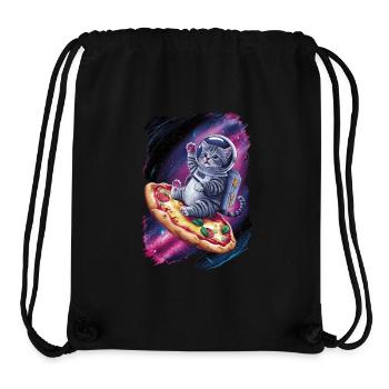 Kitten astronaut on pizza in space - Stanley/Stella Recycled Gym Bag - black - Front