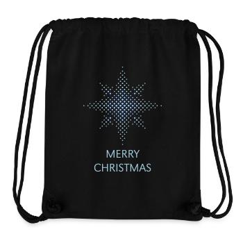 Merry Christmas (Stern Weihnachten Punkte / Blue) - Stanley/Stella recycelter Gym Bag - Schwarz - Vorne