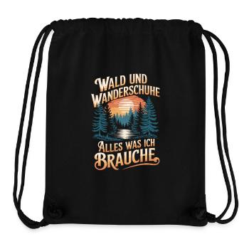 Wandern Wald Berge Wanderschuhe Spruch - Stanley/Stella recycelter Gym Bag - Schwarz - Vorne