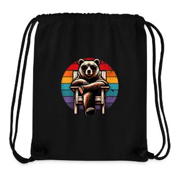 Cool Retro Bear in Sunglasses 70s 80s 90s - Stanley/Stella Recycled Gym Bag - black - Front