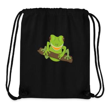 lachender Frosch - Stanley/Stella recycelter Gym Bag - Schwarz - Vorne