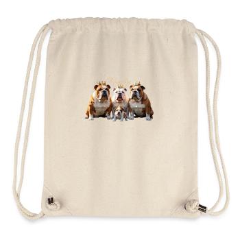 Old english Bulldog Familie mit krone - Stanley/Stella recycelter Gym Bag - Naturweiß - Vorne