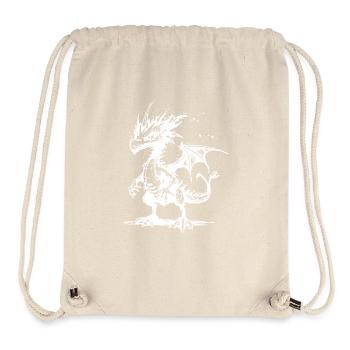 Cooler kleiner vintager Drache mit Flügel - Stanley/Stella recycelter Gym Bag - Naturweiß - Vorne