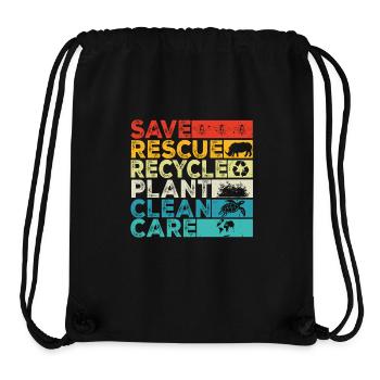 Retten Retten Recyceln Anlage Saubere Pflege Tag der Erde - Stanley/Stella recycelter Gym Bag - Schwarz - Vorne