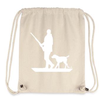 Jäger mit Jagdhund auf der Pirsch (weiß) - Stanley/Stella recycelter Gym Bag - Naturweiß - Vorne