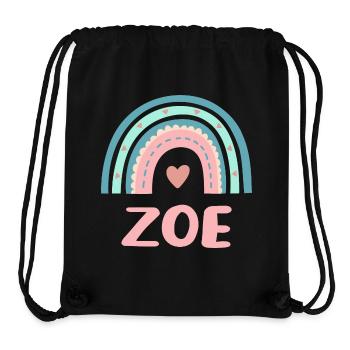 Zoe Nom Rainbow Baby - Sac à cordon recyclé Stanley/Stella - noir - Devant