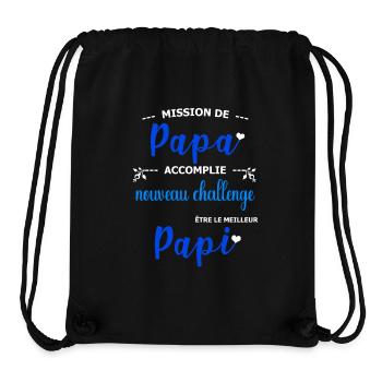 Mission de papa accomplie nouveau challenge être  - Sac à cordon recyclé Stanley/Stella - noir - Devant