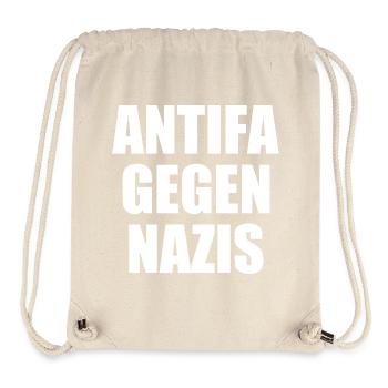Antifa gegen nazis - Stanley/Stella recycelter Gym Bag - Naturweiß - Vorne