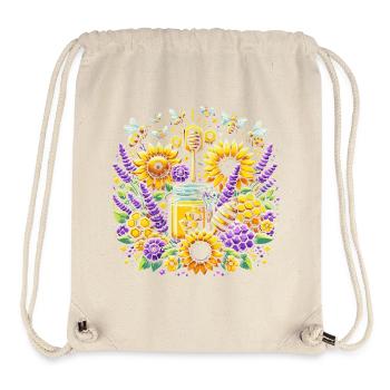Lebhaftes, farbenfrohes Kunstwerk mit Bienen Honig - Stanley/Stella recycelter Gym Bag - Naturweiß - Vorne