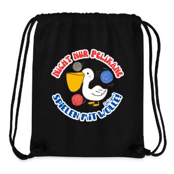 Pelikane spielen mit Wolle! häkeln, Spruch, lustig - Stanley/Stella recycelter Gym Bag - Schwarz - Vorne