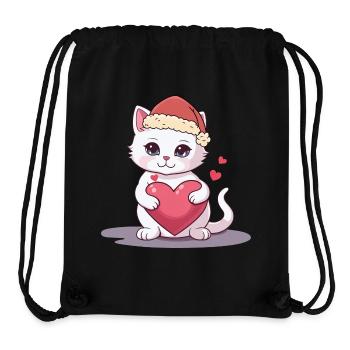 Xmas Katze Kätzchen Katzen Weihnachtsmann Nikolaus - Stanley/Stella recycelter Gym Bag - Schwarz - Vorne