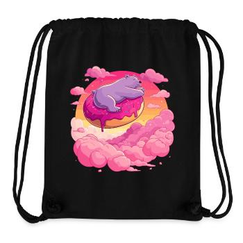 Polar Bär auf Donut im Wolkenmeer - Stanley/Stella recycelter Gym Bag - Schwarz - Vorne