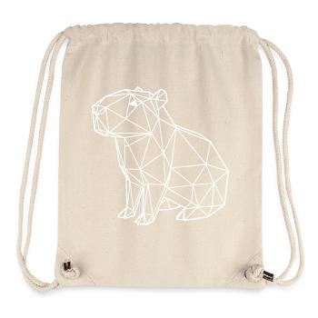 Capybara Geometric Modern Origami Animal White - Stanley/Stella recycelter Gym Bag - Naturweiß - Vorne