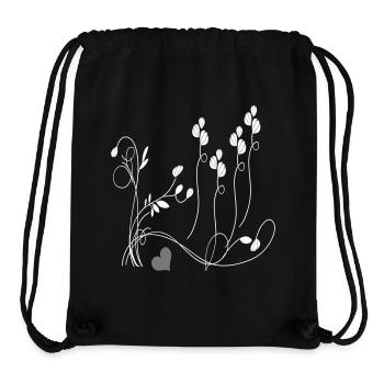 Blumenranke mit Herz - Stanley/Stella recycelter Gym Bag - Schwarz - Vorne