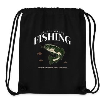 All You Need Is Fishing - Retro Angler T-Shirt - Stanley/Stella Recycled Gym Bag - black - Front