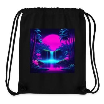 Neon-Wasserfall - Stanley/Stella recycelter Gym Bag - Schwarz - Vorne