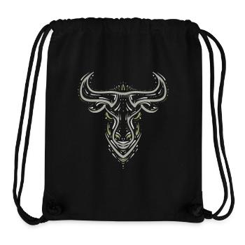 Taureau / Taureau / Zodiaque / Viking / Tatouage - Sac à cordon recyclé Stanley/Stella - noir - Devant