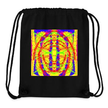 Abstraktes gelbes und blaues Design - Stanley/Stella recycelter Gym Bag - Schwarz - Vorne