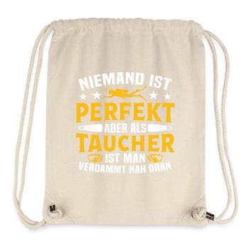Niemand ist perfekt aber als Taucher - Stanley/Stella recycelter Gym Bag - Naturweiß - Vorne