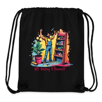 DIY Destroy it yourself - Craft Upcycling - Stanley/Stella Recycled Gym Bag - black - Front