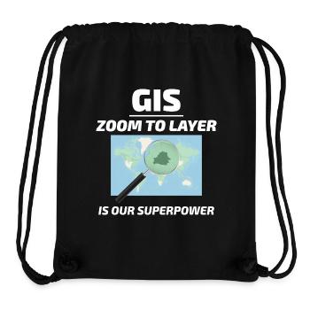 SIG Zoom sur la cartographie des couches Technologie géospatiale - Sac à cordon recyclé Stanley/Stella - noir - Devant
