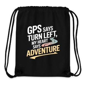 GPS Says Turn Left My Heart Says Adventure GIS - Stanley/Stella Recycled Gym Bag - black - Front