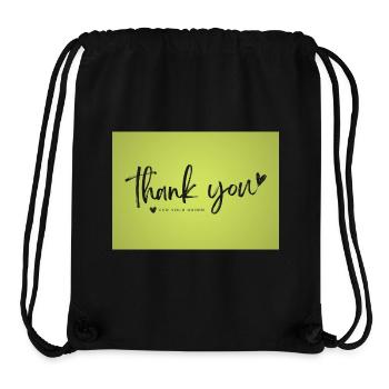 Script de remerciement sur Lime Green - Sac à cordon recyclé Stanley/Stella - noir - Devant