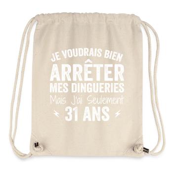 Cadeau 31e Anniversaire Droles 31 ans - Sac à cordon recyclé Stanley/Stella - blanc naturel - Devant