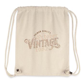 Oktober Geburtstagsgeschenk | Jahrgang Oktober 1982 - Stanley/Stella recycelter Gym Bag - Naturweiß - Vorne