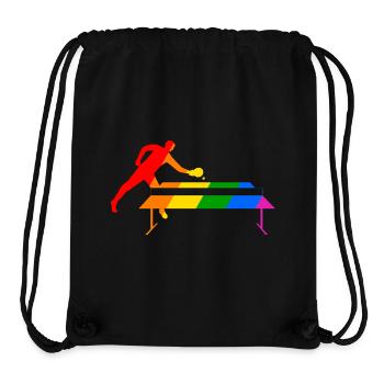 Tennis de table arc-en-ciel - Sac à cordon recyclé Stanley/Stella - noir - Devant